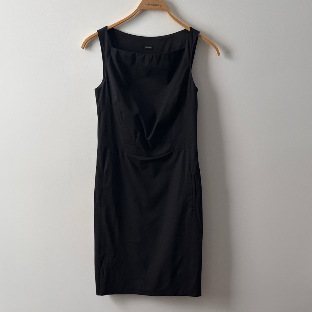 Joseph Black Sleeveless Midi Sheath Dress